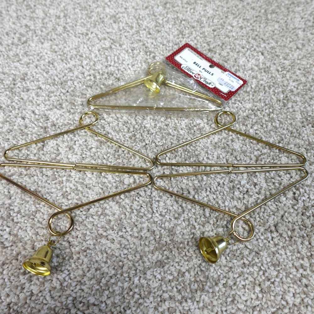 Fibre Craft 6 Inch Gold Tone Metal Bell Pulls for Needlepoint Set of 3 Pairs